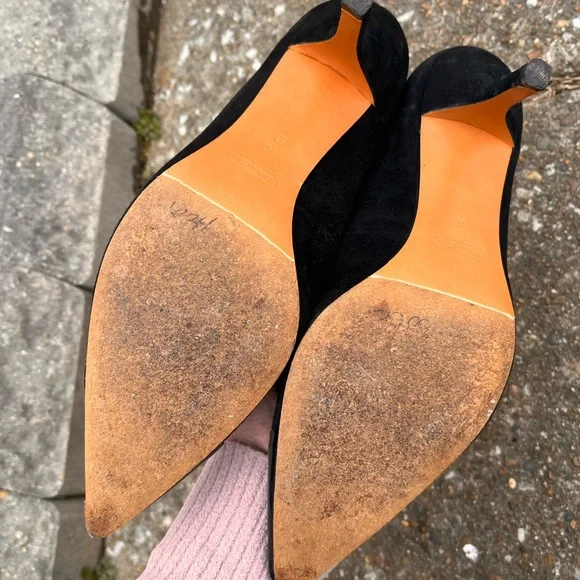 Coach Black Suede and Patent Leather Heels - Picture 7 of 9